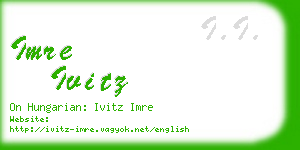 imre ivitz business card